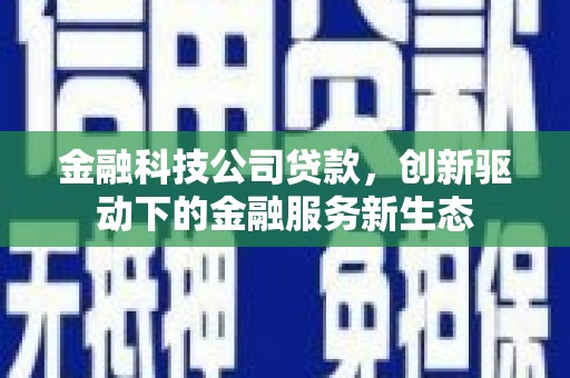 五河金融科技公司贷款，创新驱动下的金融服务新生态