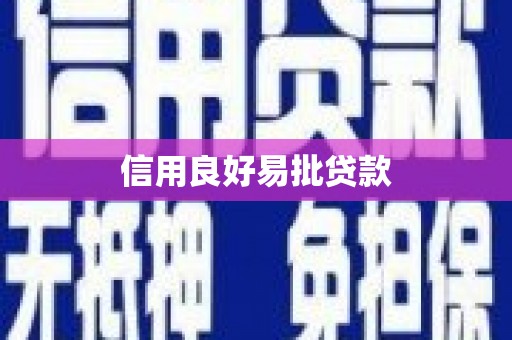 五河信用良好易批贷款