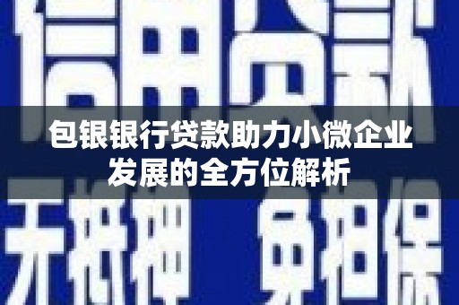 五河包银银行贷款助力小微企业发展的全方位解析